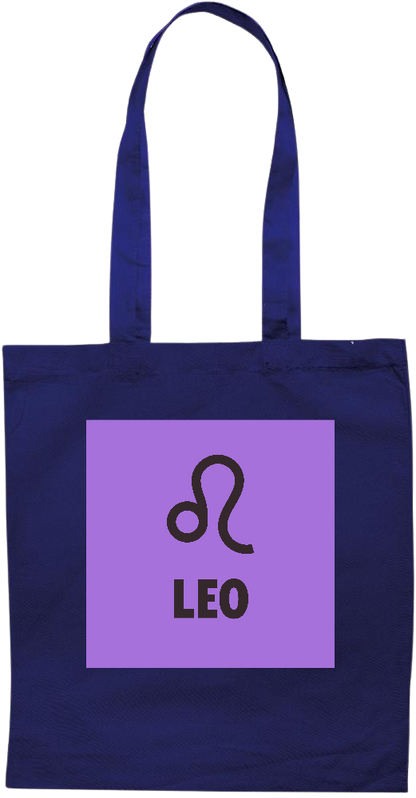 Zodiac Leo Design - Essential colored event tote bag_BLUE_front