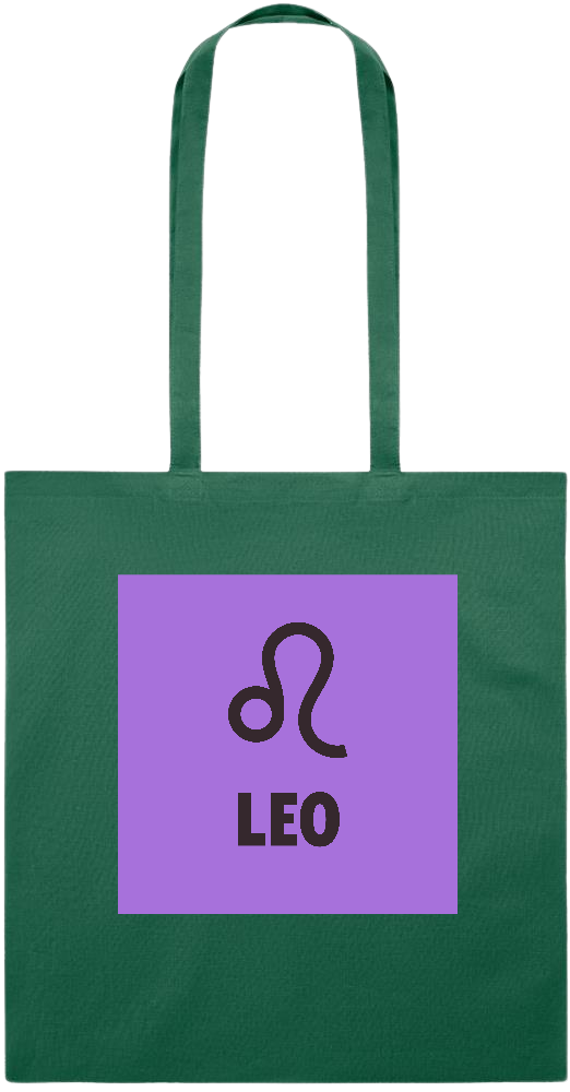 Zodiac Leo Design - Essential colored event tote bag_DARK GREEN_front