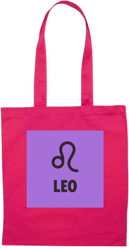 Zodiac Leo Design - Essential colored event tote bag_FUCHSIA_front