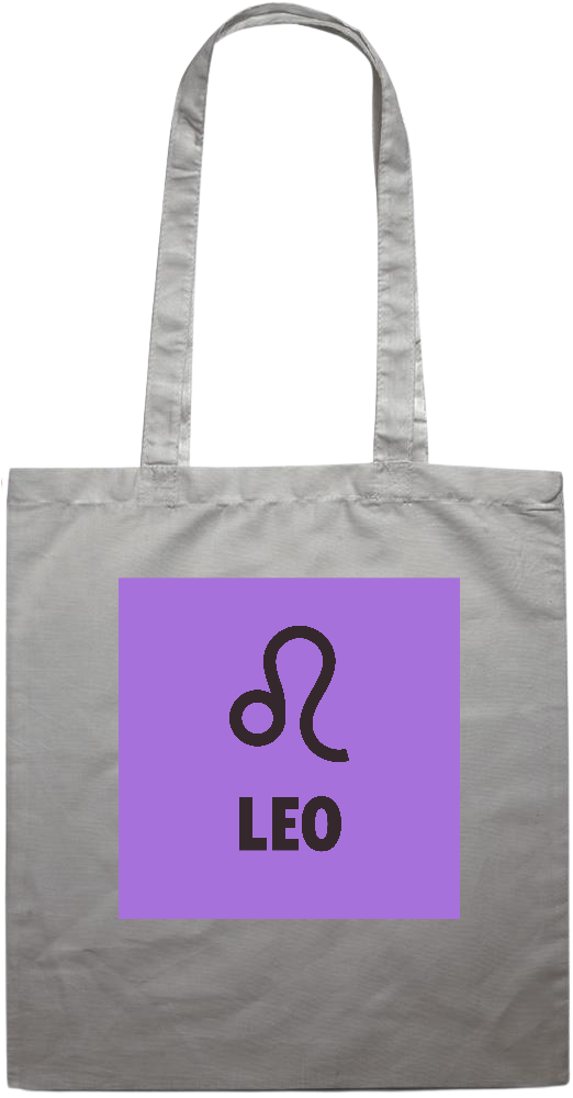 Zodiac Leo Design - Essential colored event tote bag_GREY_front