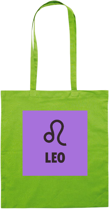 Zodiac Leo Design - Essential colored event tote bag_LIME_front