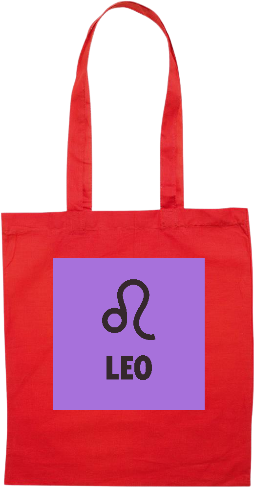 Zodiac Leo Design - Essential colored event tote bag_RED_front