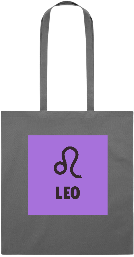 Zodiac Leo Design - Essential colored event tote bag_STONE GREY_front