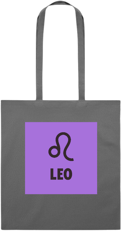 Zodiac Leo Design - Essential colored event tote bag_STONE GREY_front