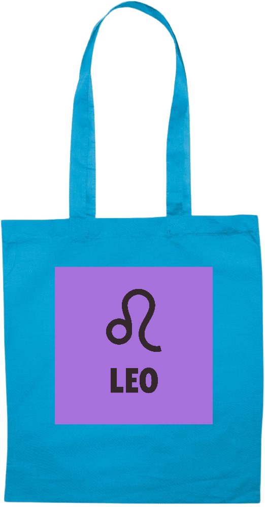 Zodiac Leo Design - Essential colored event tote bag_TURQUOISE_front