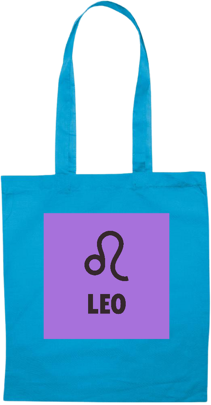 Zodiac Leo Design - Essential colored event tote bag_TURQUOISE_front