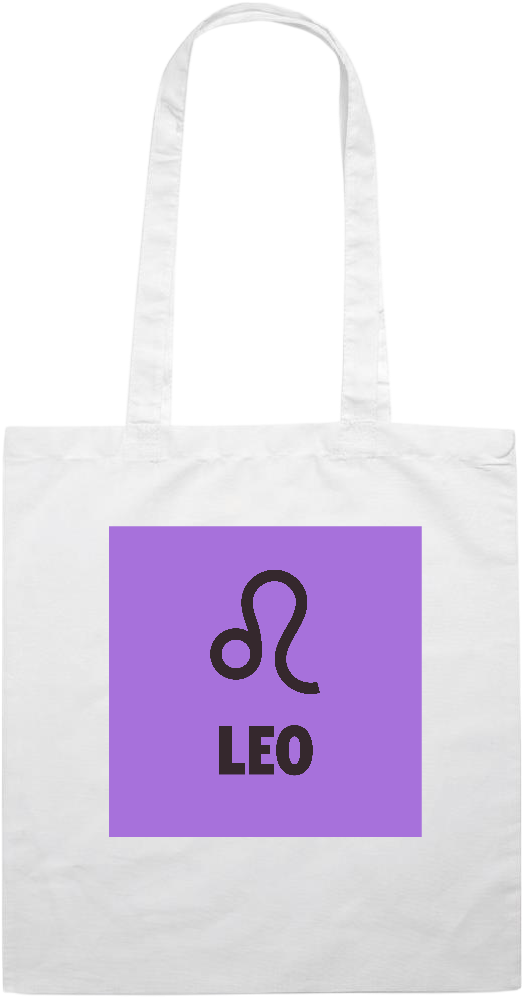 Zodiac Leo Design - Essential colored event tote bag_WHITE_front