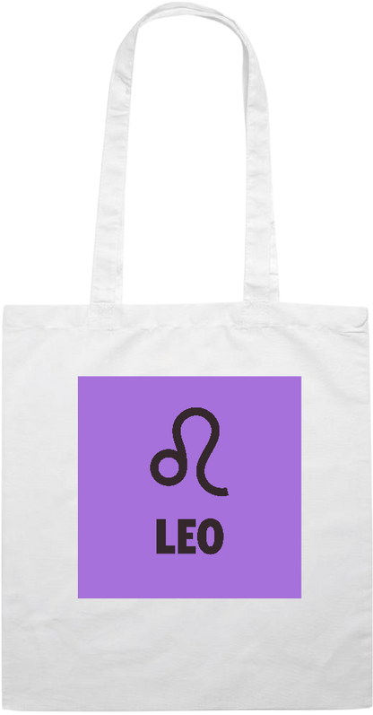 Zodiac Leo Design - Essential colored event tote bag_WHITE_front