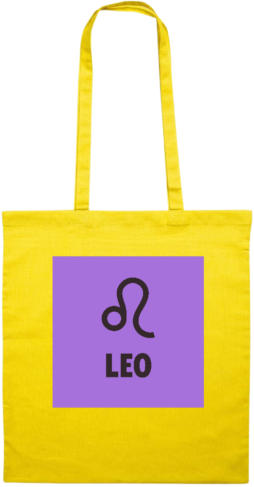 Zodiac Leo Design - Essential colored event tote bag_YELLOW_front