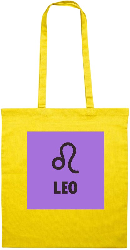 Zodiac Leo Design - Essential colored event tote bag_YELLOW_front