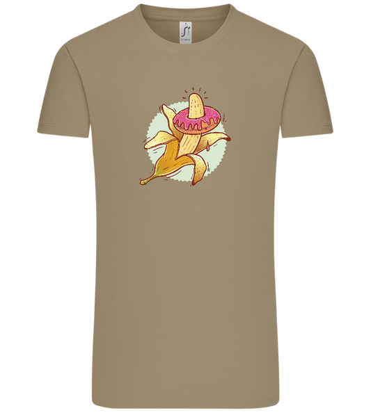 Banana Donut Design - Comfort Unisex T-Shirt_KHAKI_front
