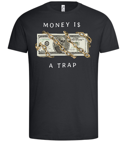 Money and Chains Design - Premium men's t-shirt_DARK GRAY_front