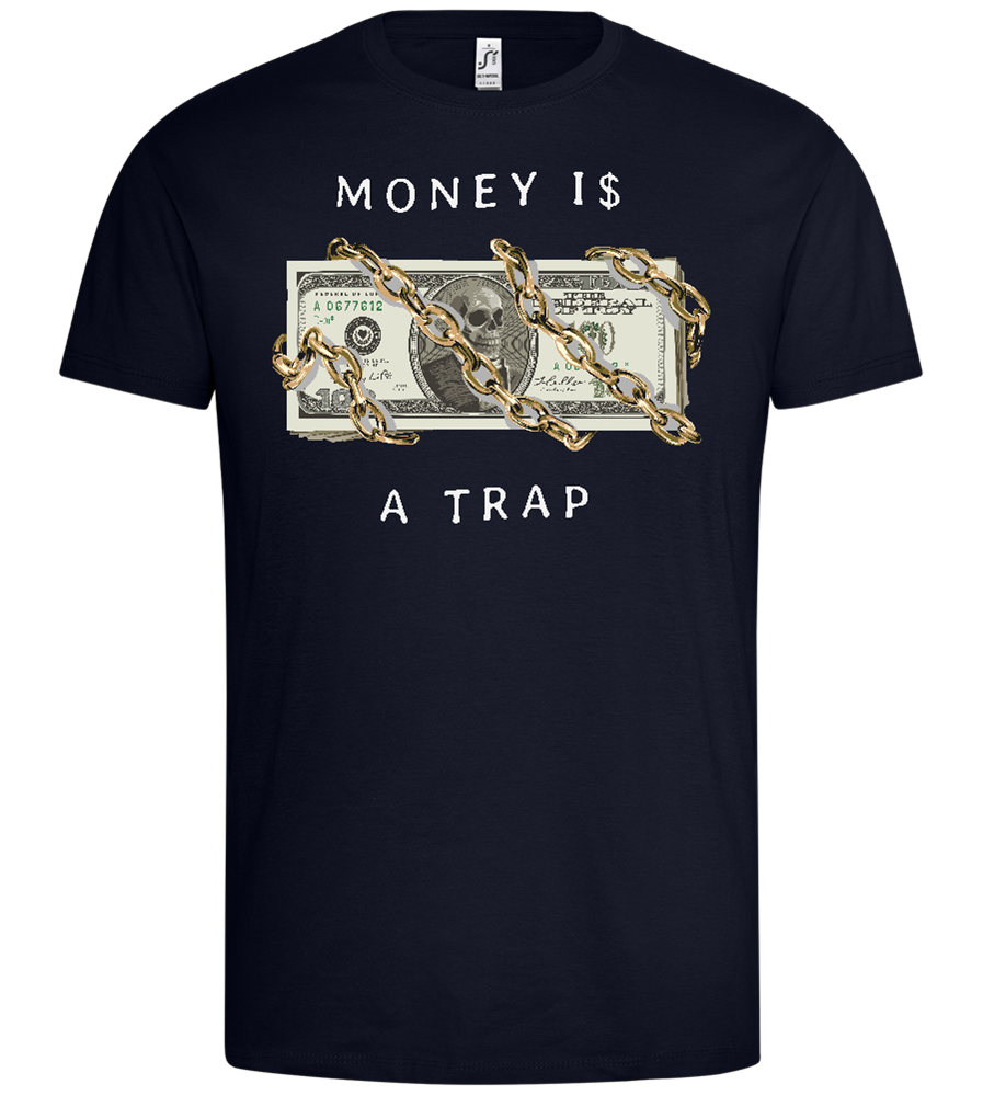 Money and Chains Design - Premium men's t-shirt_FRENCH NAVY_front