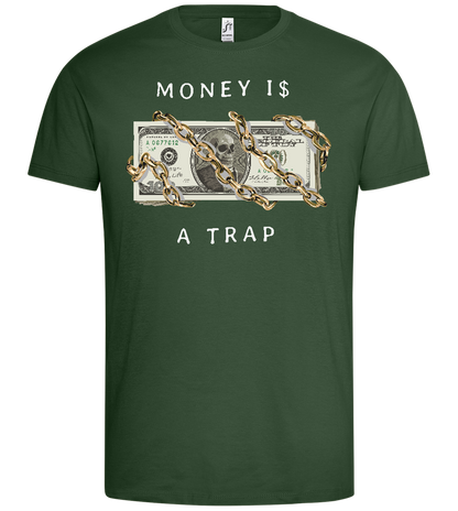 Money and Chains Design - Premium men's t-shirt_GREEN BOTTLE_front