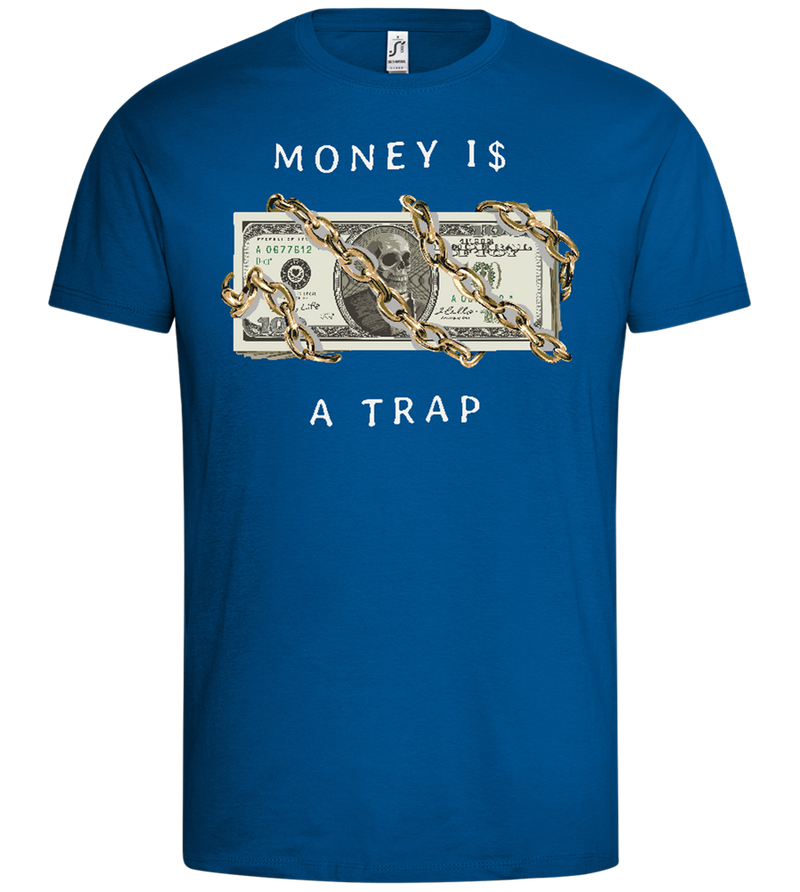 Money and Chains Design - Premium men's t-shirt_ROYAL_front