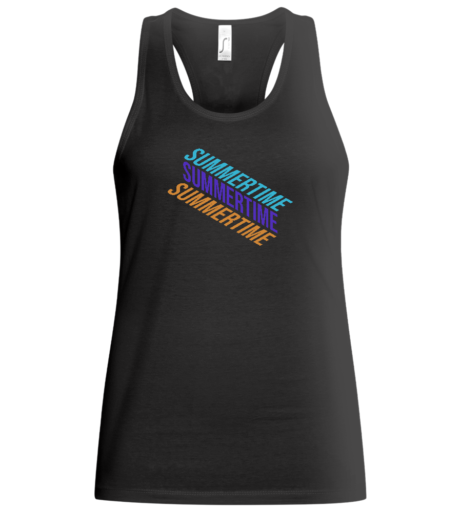 Summertime Design - Basic women's tank top_DEEP BLACK_front