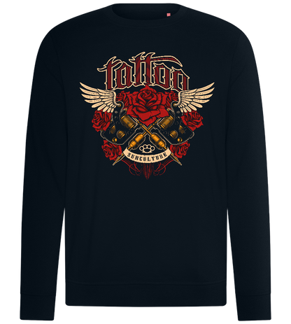 Subculture Rose Tattoo Design - Comfort unisex sweater_BLACK_front