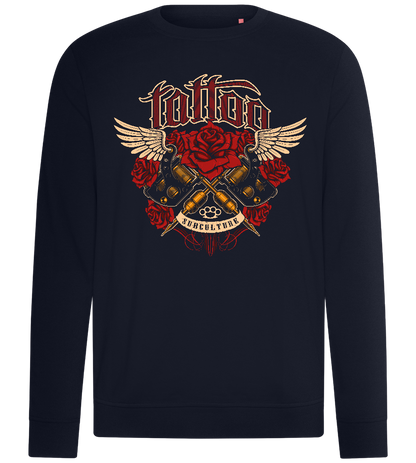 Subculture Rose Tattoo Design - Comfort unisex sweater_FRENCH NAVY_front