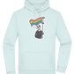 Rainbow Flag Skull Design - Premium Essential Unisex Hoodie_ARCTIC BLUE_front