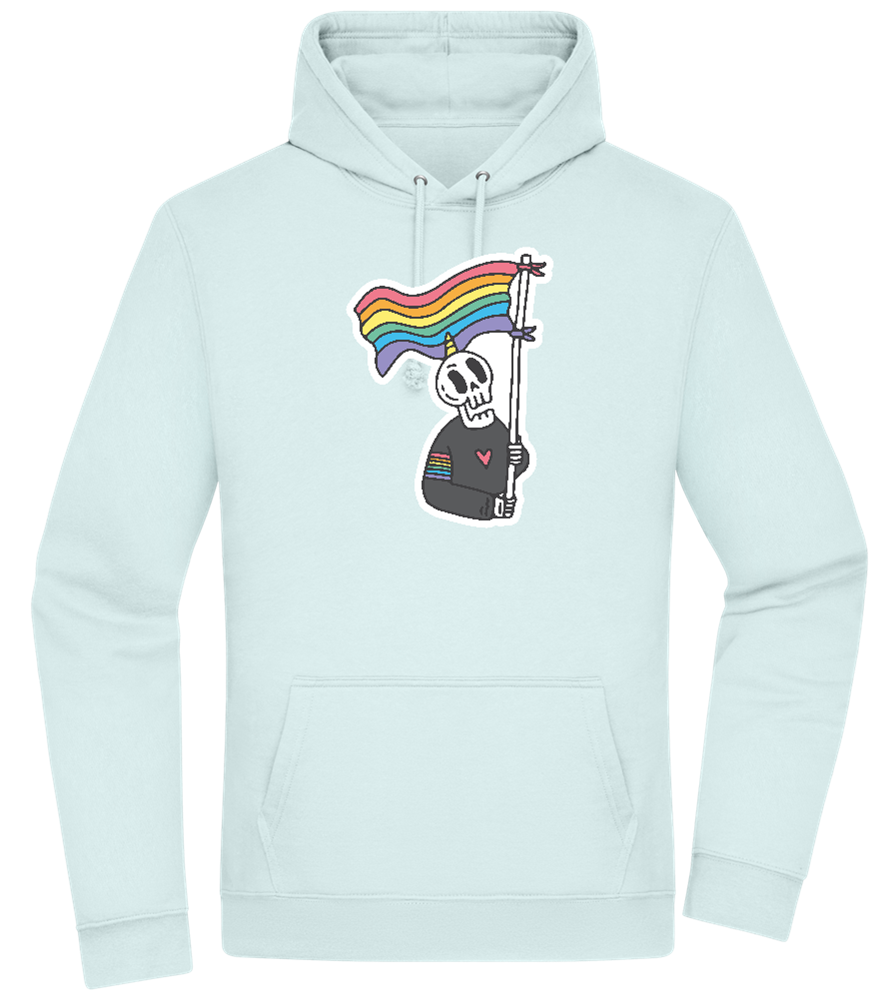 Rainbow Flag Skull Design - Premium Essential Unisex Hoodie_ARCTIC BLUE_front