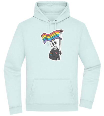 Rainbow Flag Skull Design - Premium Essential Unisex Hoodie_ARCTIC BLUE_front