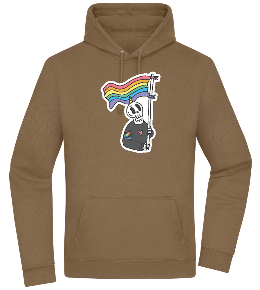 Rainbow Flag Skull Design - Premium Essential Unisex Hoodie_ARMY_front