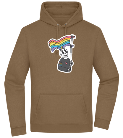 Rainbow Flag Skull Design - Premium Essential Unisex Hoodie_ARMY_front