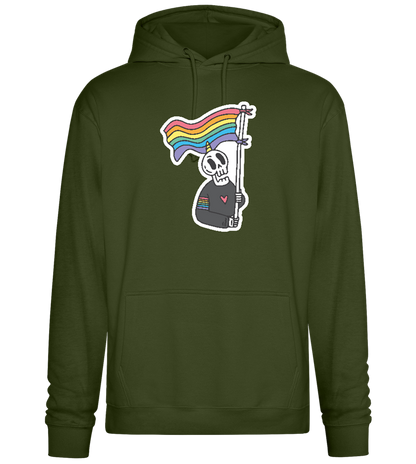 Rainbow Flag Skull Design - Premium Essential Unisex Hoodie_ARMY_front