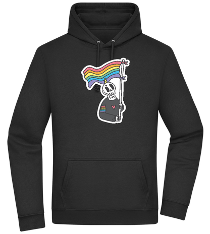 Rainbow Flag Skull Design - Premium Essential Unisex Hoodie_BLACK_front