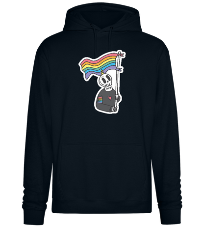 Rainbow Flag Skull Design - Premium Essential Unisex Hoodie_BLACK_front