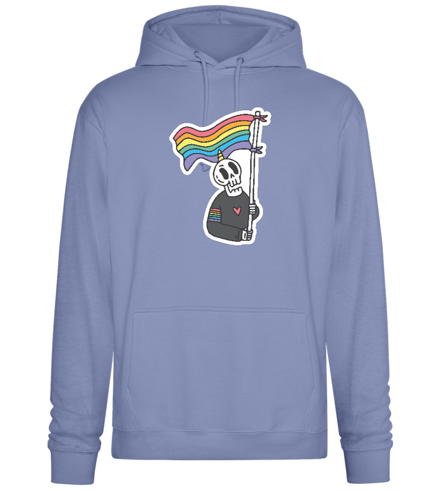 Rainbow Flag Skull Design - Premium Essential Unisex Hoodie_BLUE_front