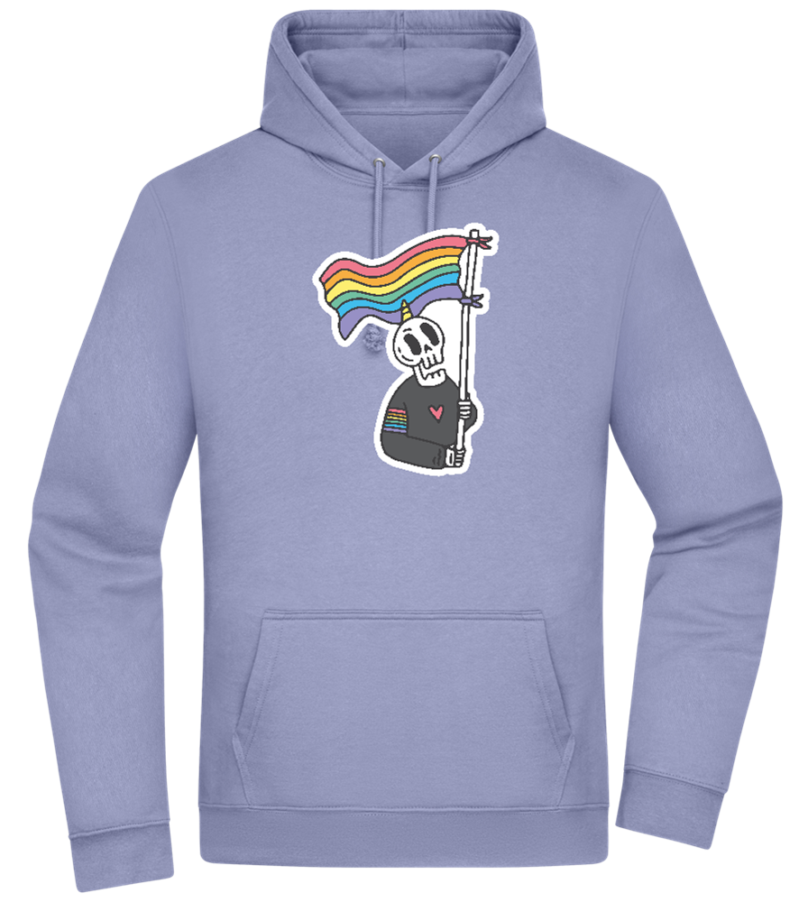 Rainbow Flag Skull Design - Premium Essential Unisex Hoodie_BLUE_front