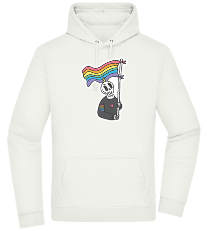 Rainbow Flag Skull Design - Premium Essential Unisex Hoodie_CREAMY GREEN_front