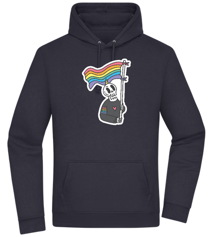 Rainbow Flag Skull Design - Premium Essential Unisex Hoodie_FRENCH NAVY_front