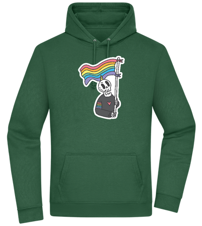 Rainbow Flag Skull Design - Premium Essential Unisex Hoodie_GREEN BOTTLE_front