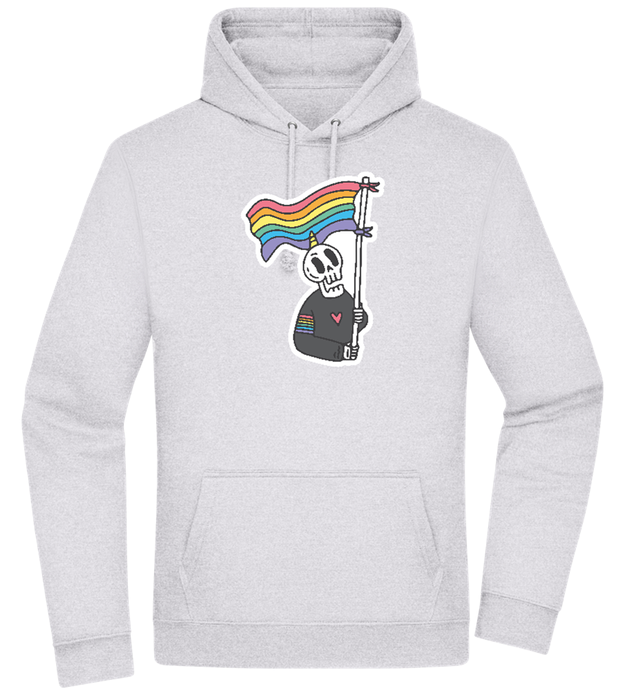 Rainbow Flag Skull Design - Premium Essential Unisex Hoodie_ORION GREY II_front