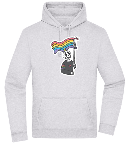 Rainbow Flag Skull Design - Premium Essential Unisex Hoodie_ORION GREY II_front