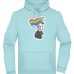 Rainbow Flag Skull Design - Premium Essential Unisex Hoodie_POOL BLUE_front