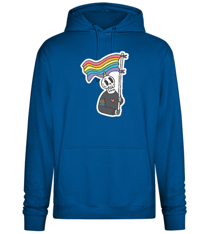 Rainbow Flag Skull Design - Premium Essential Unisex Hoodie_ROYAL_front