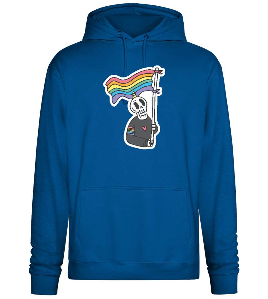 Rainbow Flag Skull Design - Premium Essential Unisex Hoodie_ROYAL_front