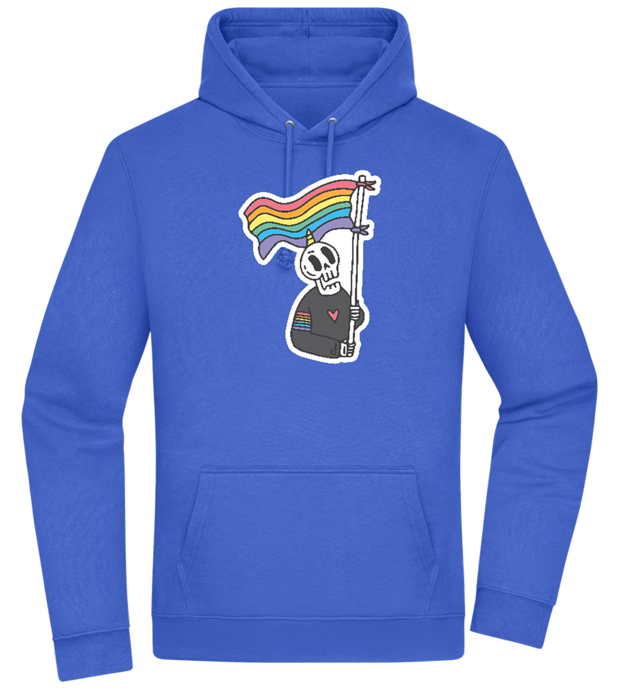 Rainbow Flag Skull Design - Premium Essential Unisex Hoodie_ROYAL_front