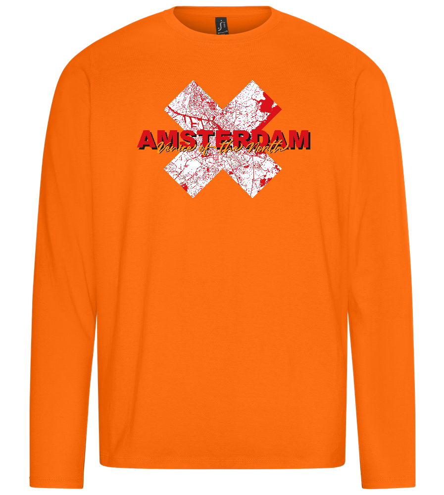 Venice of the North Design - Premium men's long sleeve t-shirt_ORANGE_front