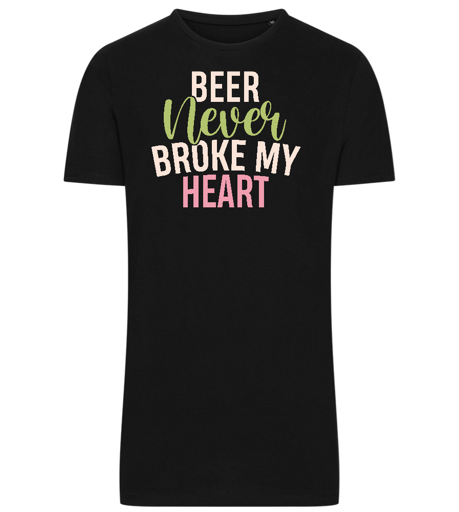 Never Broke My Heart Design - Comfort men's long t-shirt_DEEP BLACK_front