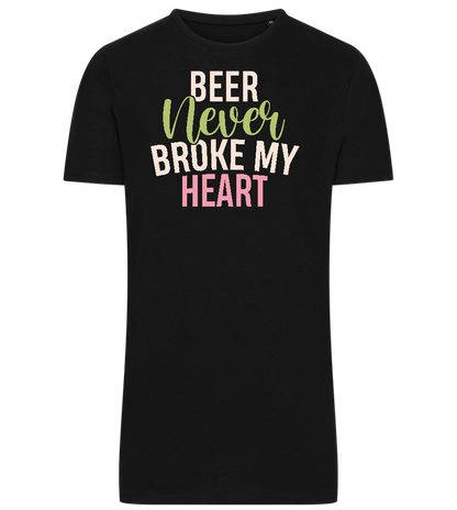 Never Broke My Heart Design - Comfort men's long t-shirt_DEEP BLACK_front