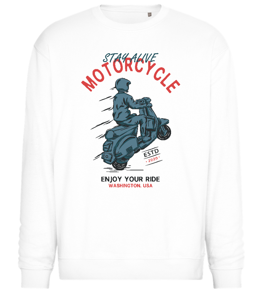 Adventurous Ride Design - Comfort Essential Unisex Sweater_WHITE_front