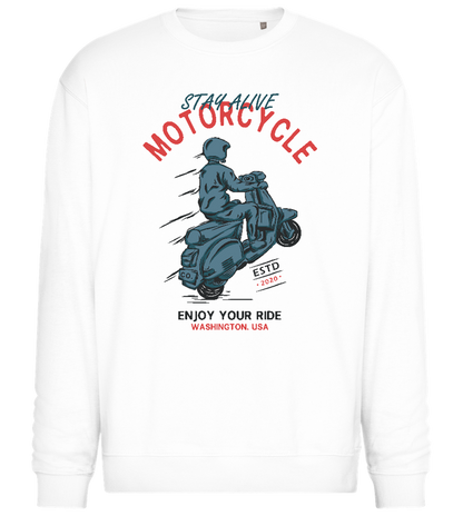 Adventurous Ride Design - Comfort Essential Unisex Sweater_WHITE_front