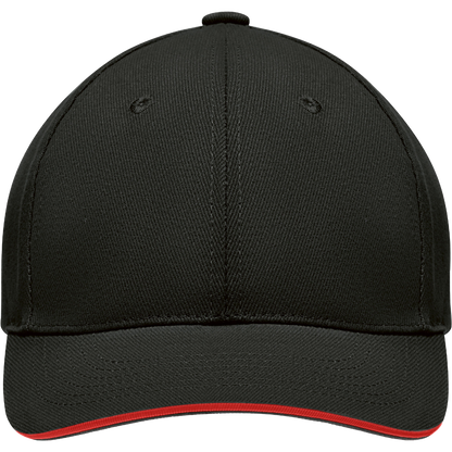 6-Panel Heavy Cotton Baseball Cap_BLACK/RED_front