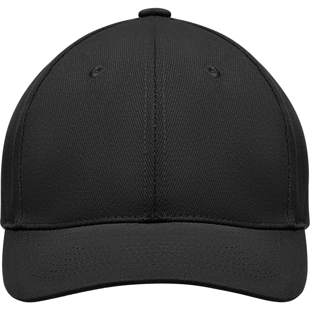 6-Panel Heavy Cotton Baseball Cap_BLACK_front