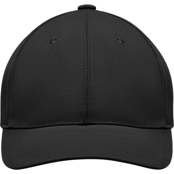 6-Panel Heavy Cotton Baseball Cap_BLACK_front
