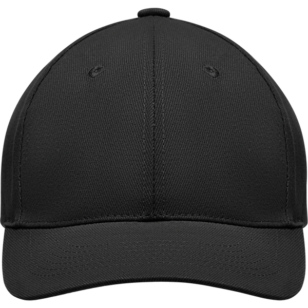 6-Panel Heavy Cotton Baseball Cap_BLACK_front